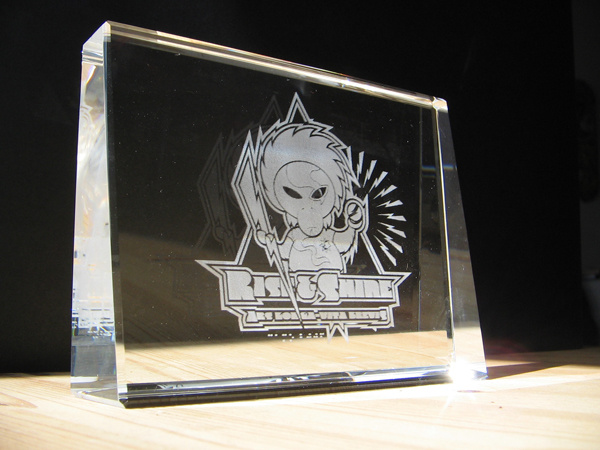 Space-Ape, Rise n Shine – Laser Engraved Crystal