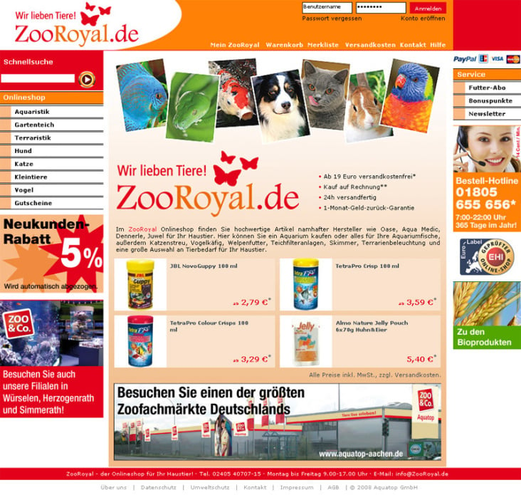 Zoo Knappik / Oxid eSales Shop