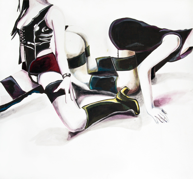 Tyffanie, 2006, Tusche, Farbstift und Wasser auf Papier, 92 × 88 cm