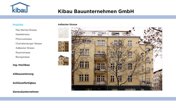 Homepage Kibau GmbH