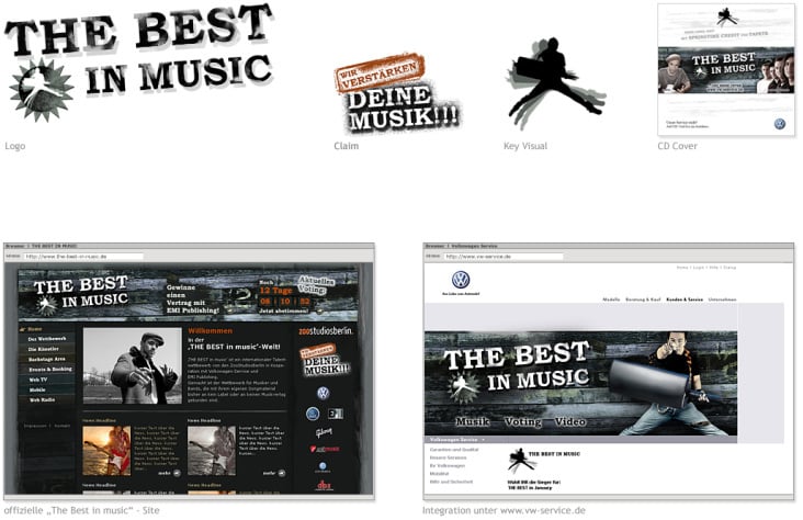 www.the-best-in-music.de – für Volkswagen Service – Art Direction Corporate Design / Website 2006-2007