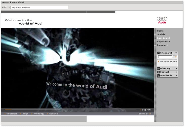 www.audi.com – Relaunch Audi World Site – ModelLifting, Flashdesign 2006