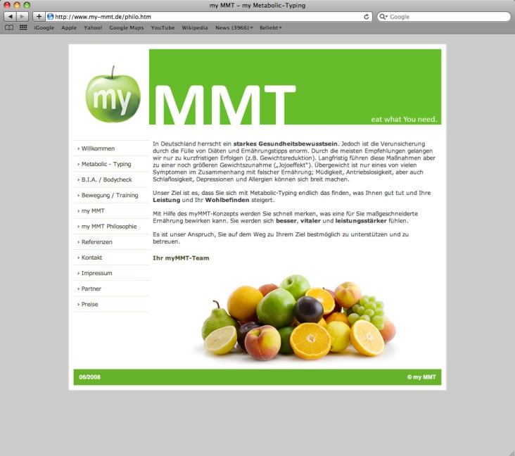 Website my-mmt.de – Beispielseite