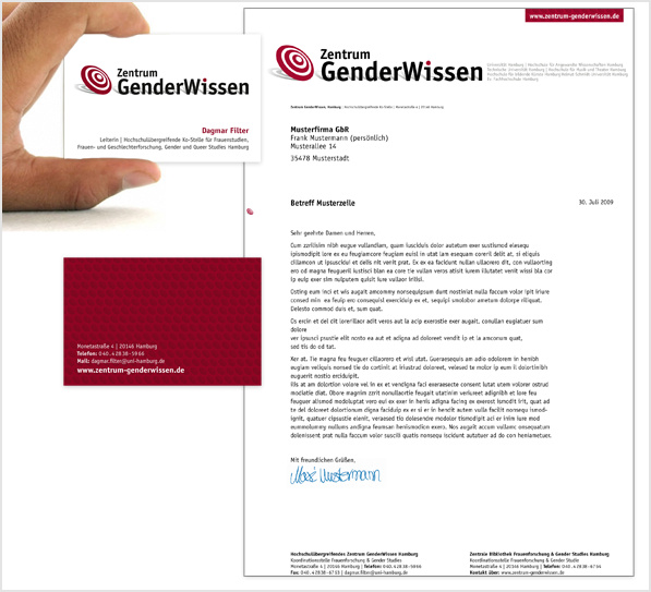 Frauenforschung Universität Hamburg „Zentrum GenderWissen“ – Corporate Design