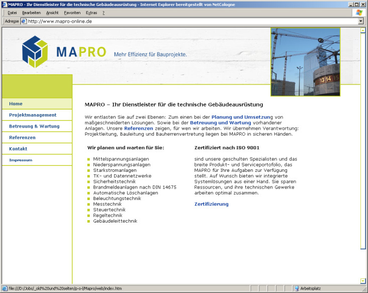 Mapro, technische Gebäudeausrüstung