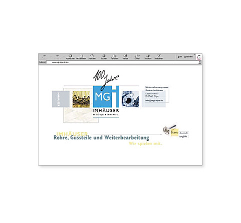 Webdesign zum 100jährigen Jubiläum ’MGI IMHÄUSER’