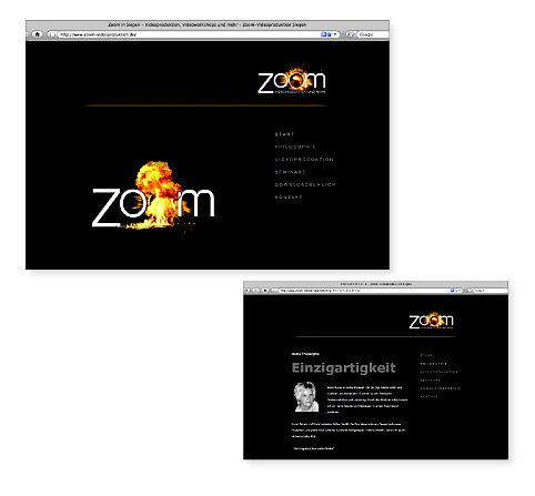Webdesign ’Zoom Videoproduktion’