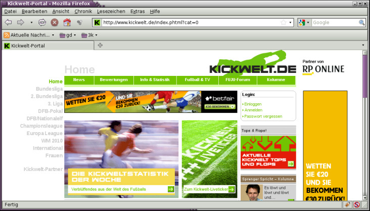 Kickwelt Screen