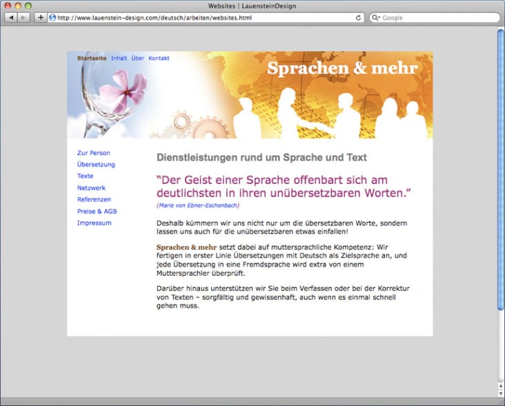 Website „Sprachen & mehr…“