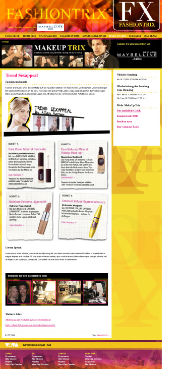 Fashiontrix –  Makeup Trix Artikelseite