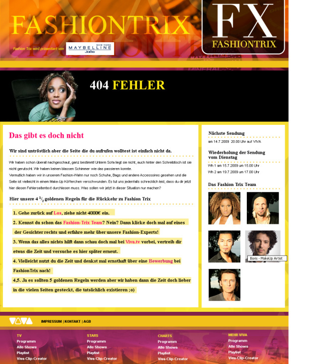 Fashiontrix –  404 Fehlerseite