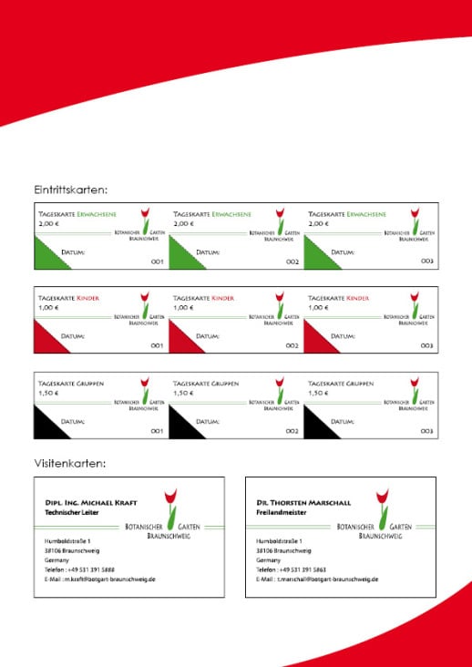 Eintritts- und Vistenkarten