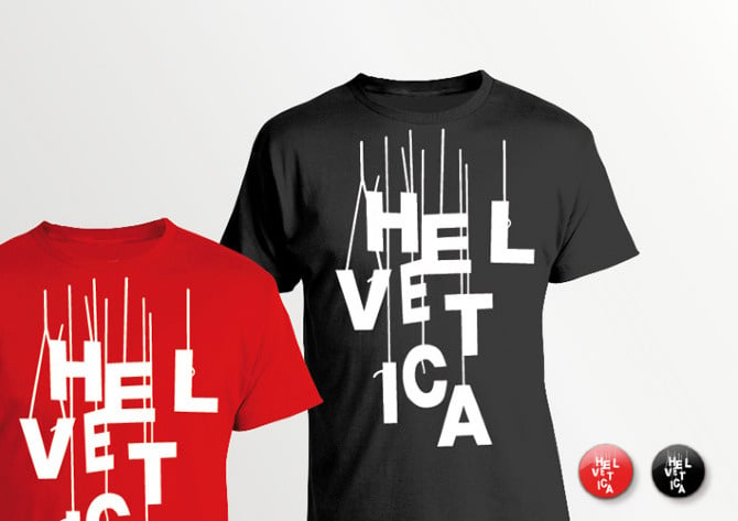 Helvetica in Mainz – T-Shirts und Buttons für die Mitarbeiter