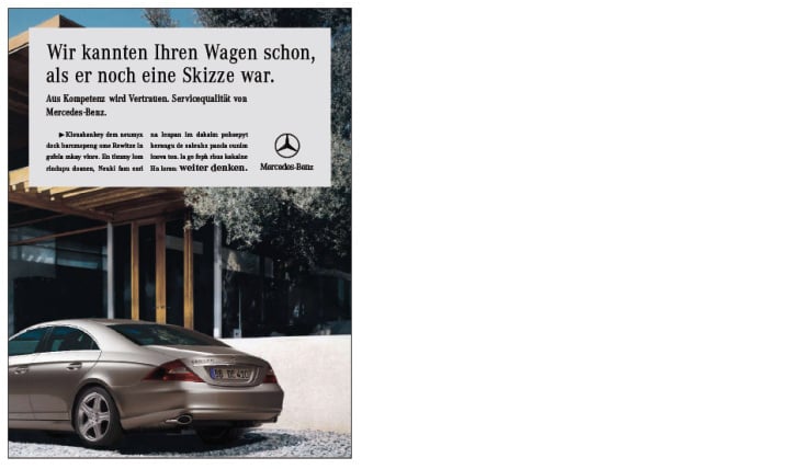 Mercedes – Springer und Jacoby – Anzeige