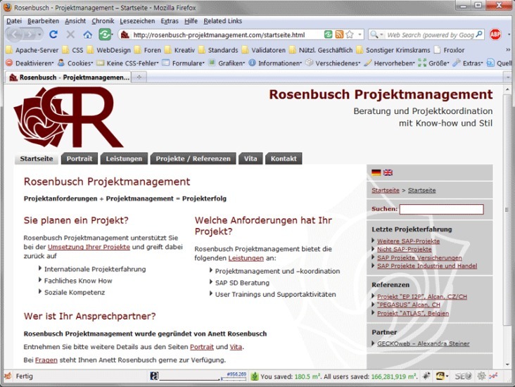 Screenshot Rosenbusch Projektmanagement