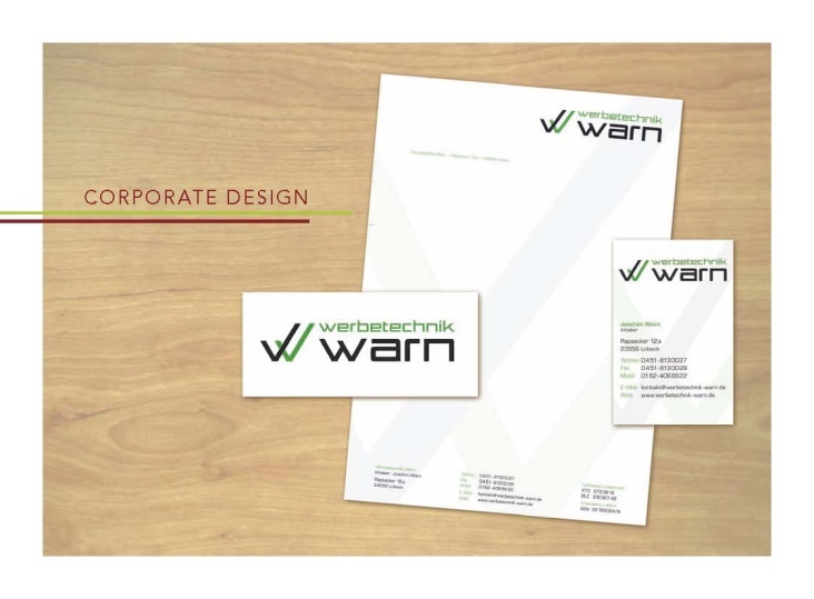 Werbetechnik Warn | Namensfindung, Logodesign, Geschäftsausstattung, Flyer und Internetseite