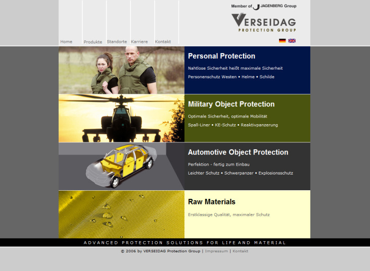 WebSite www.verseidagprotection.de