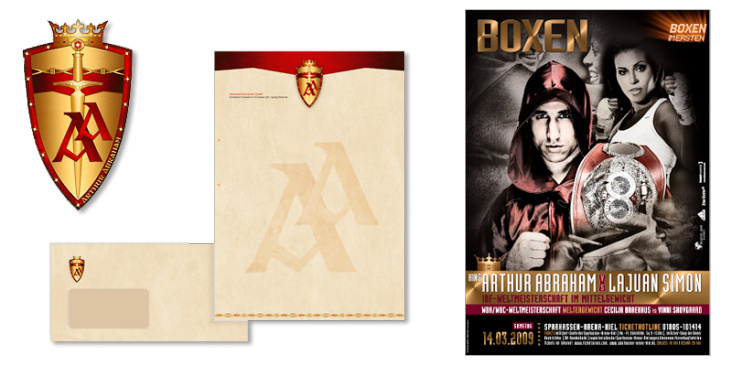 Wappen, Geschäftspapiere, Plakat – Boxsport (Foto + Grafik)