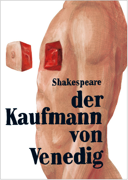 »Der Kaufmann von Venedig«, Citylightplakat für das Leipziger Schauspielhaus