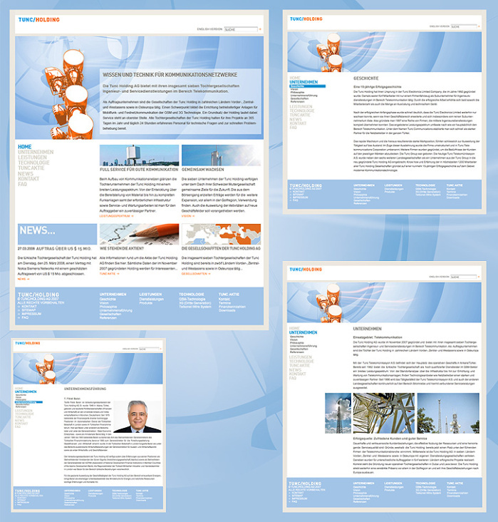 Corporate Design, Webdesign / Tunch Holding AG