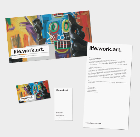 Printmedien für das Wohn- und Kunstprojekt life.work.art.