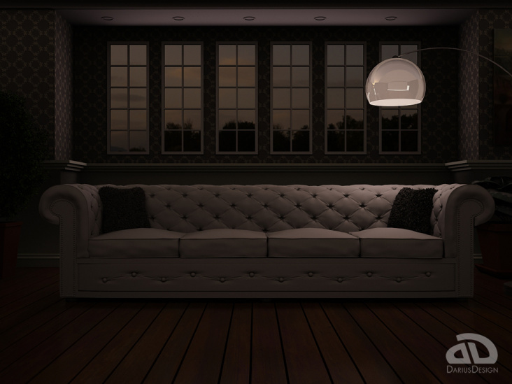 Chesterfield Couch | Nacht Szene
