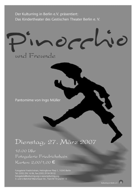 Plakat – Gestisches Theater, PINOCCHIO