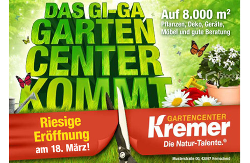 Gartencenter Kremer, Remscheid – im Auftrag von WFP Felske & Partner, MG