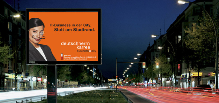 City-Light-Plakat für das Deutschherrnkarree