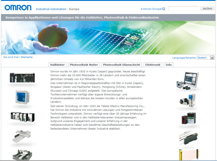 Omron Semi PV Webseite