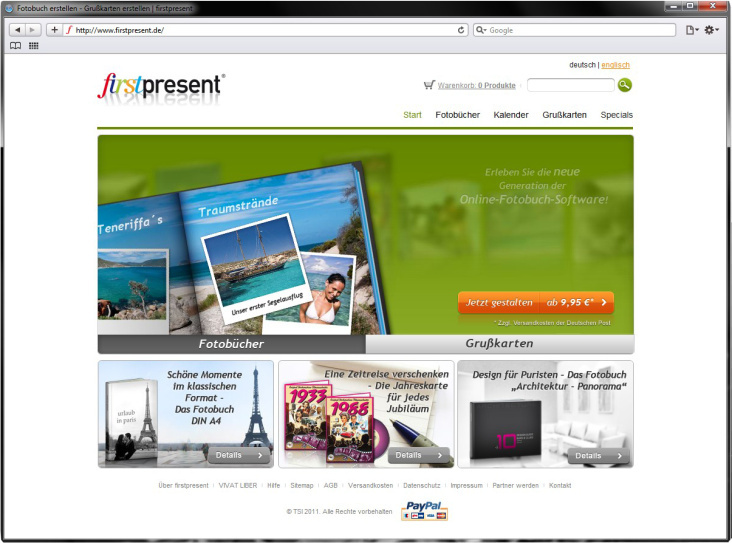 Kundenwebsite www.firstpresent.de
