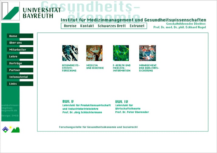 Re-Design der Website des Medizinischen Instituts des Universitäts Bayreuth
