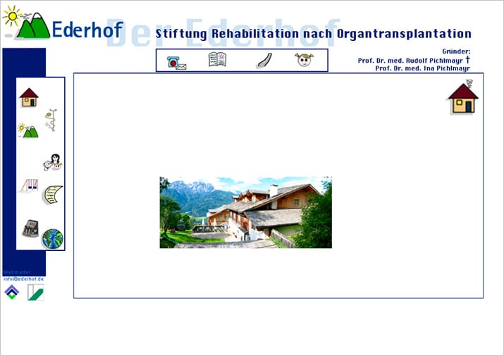Re-Design der Website des Ederhof Zentrums (in Anlenung an das Design des Medizinischen Instituts/Universitäts Bayreuth)