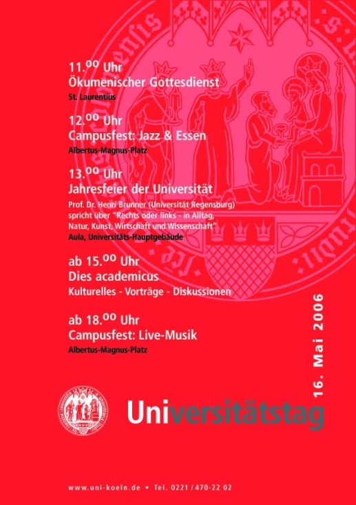 Plakat UniTag, in Traditions-Kennfarbe ROT