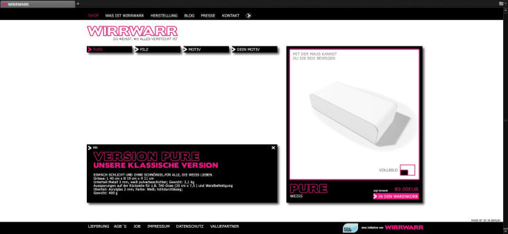 die WIRRWARR BOX – Produktpage – Flash 3D
