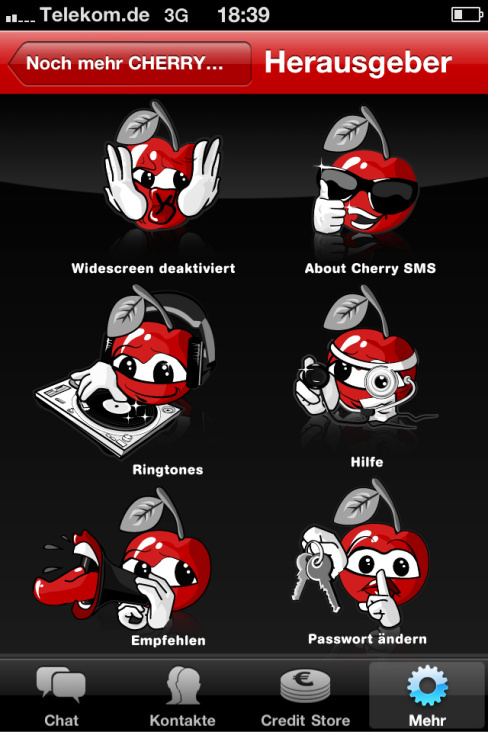 Kacheln / Icon Character für Cherry SMS plus
