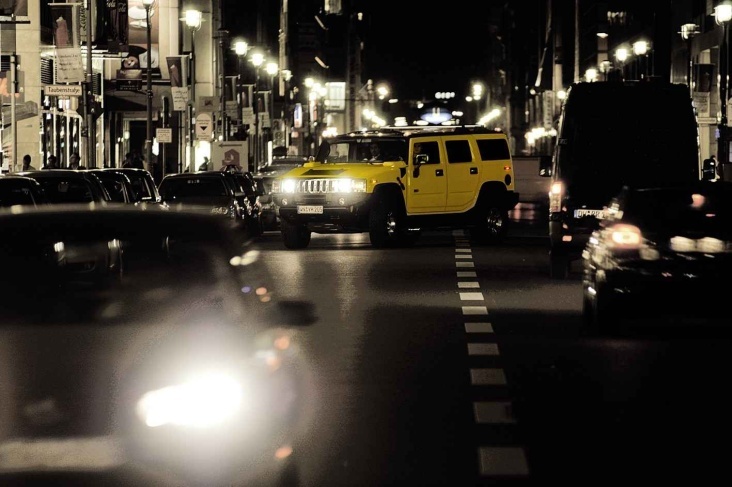 Hummer by night