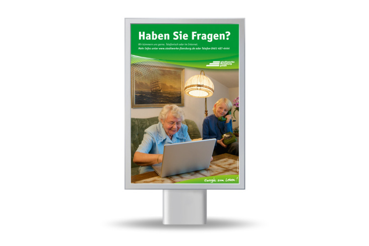 Stadtwerke Flensburg – Plakat „Haben Sie noch Fragen?“