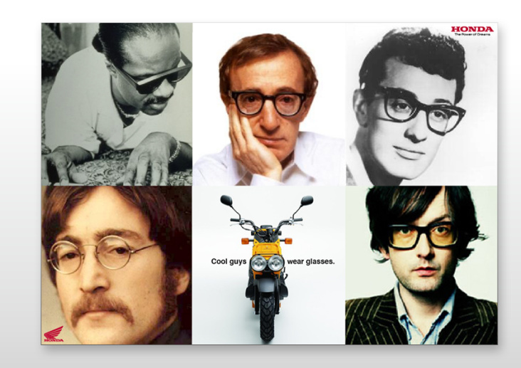 „Cool Guys Wear Glasses“, Anzeige für die Honda-Zoomer