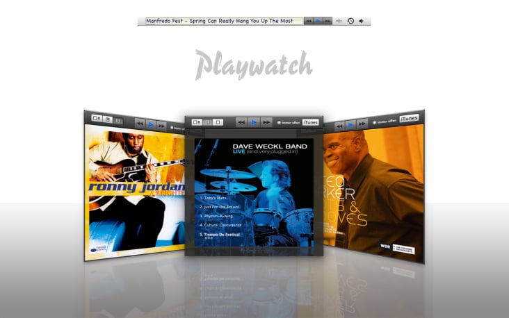 Playwatch mit Ticker und Album Variationen.