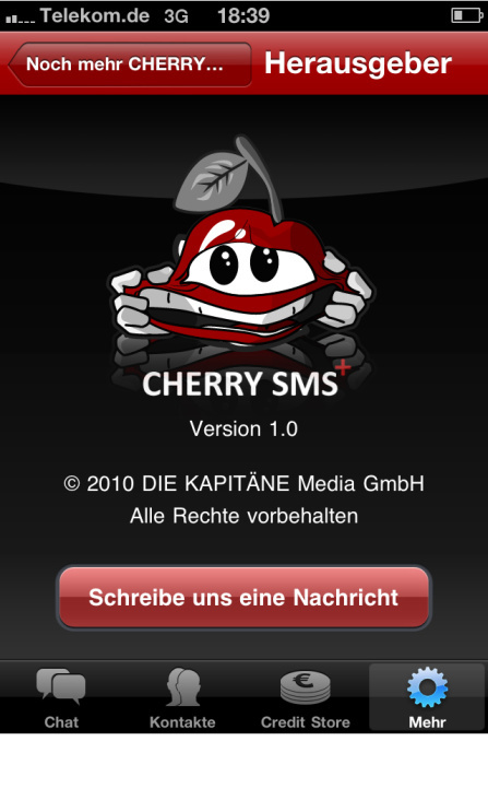 Cherry SMS – Character als Navigation in iApp