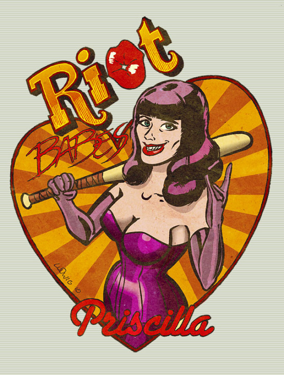 Riot Girls »Priscilla«, T-Shirt Design