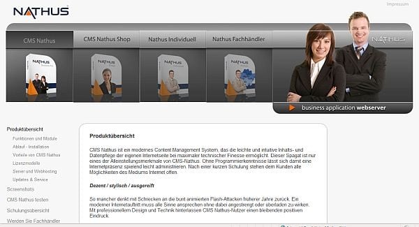 Produkthomepage CMS Nathus