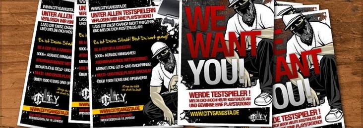 Werbeflyer CityGangsta Browsergame 2