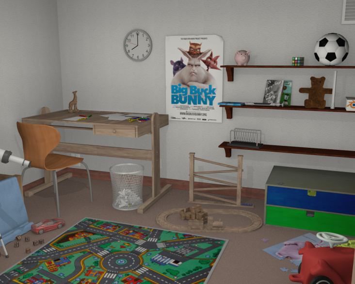 Kinderzimmer für Kurzfilm – Renderung März 2011 im Team mit weiteren 3D-Designern
