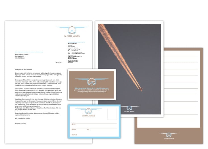 corporate design global wings