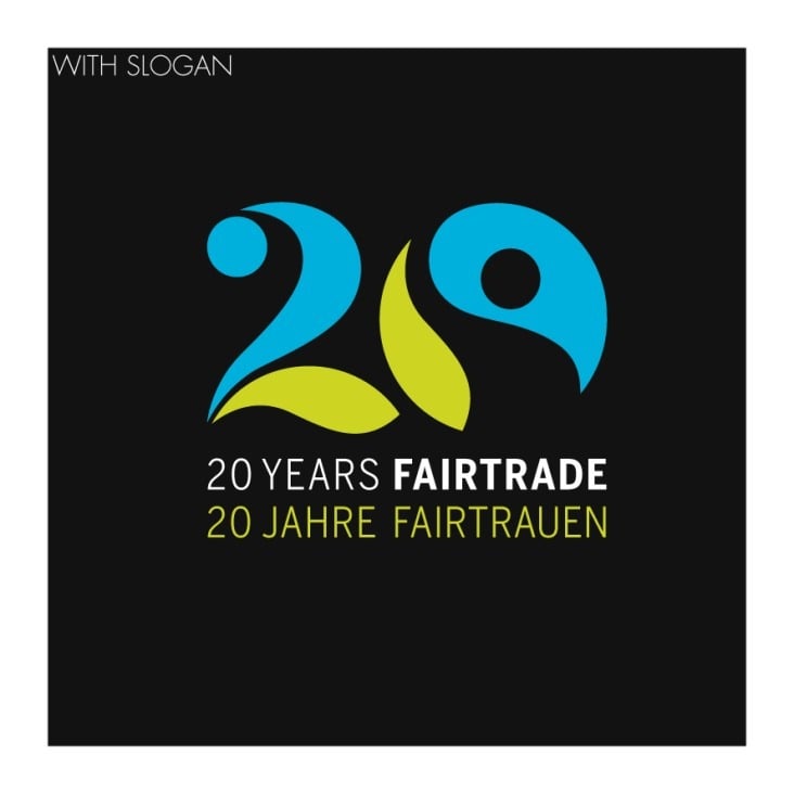 Jubiläums Logo 20 Jahre Fairtrade
