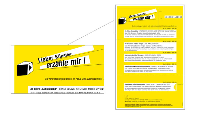 Flyer – Lieber Künstler, erzähle mir!