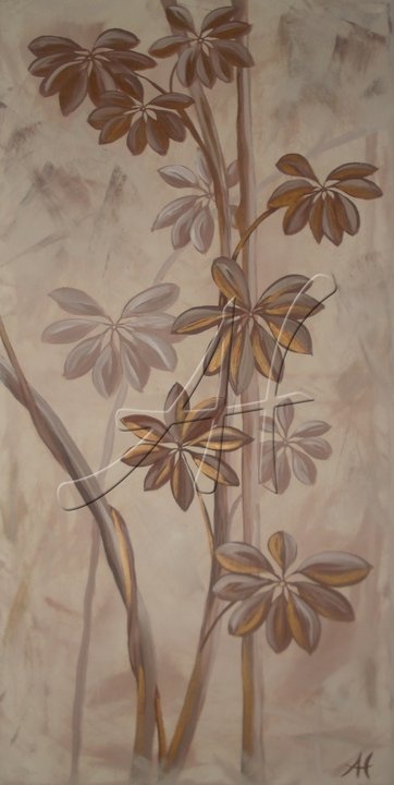 Golden Leaves, 50 × 100 cm