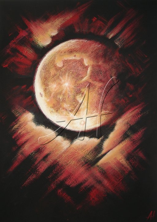 Blutmond, 40 × 60 cm